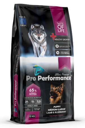 Pro Performance Yavru Orta ve Büyük Irk Köpek Kuzu Etli ve Yaban Mersinli Mama 12 kg