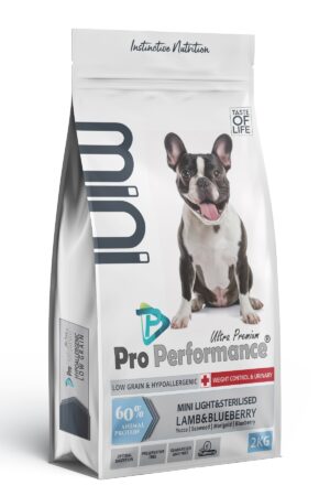 Pro Performance Yetişkin Mini Irk Kısırlaştırılmış ve Light Köpek Kuzu Etli ve Yaban Mersinli Mama 2 kg